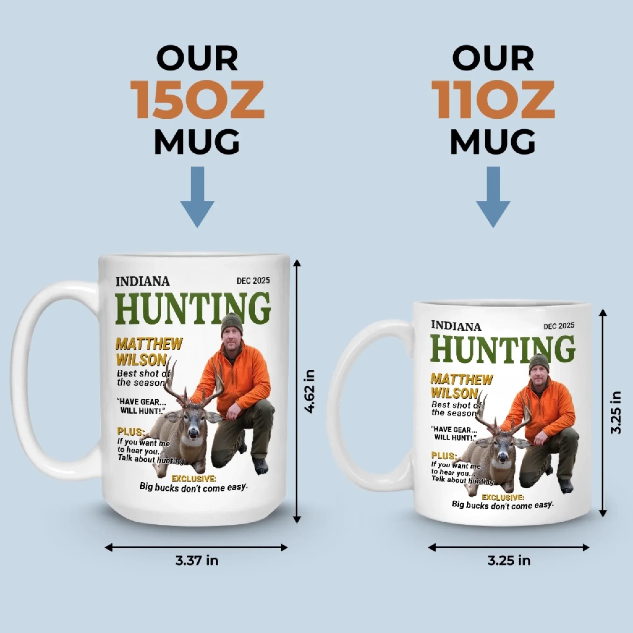 Custom Photo Magazine Mug - Personalized Birthday Hunting Gifts For Hunters - Wild At Heart - Image 6