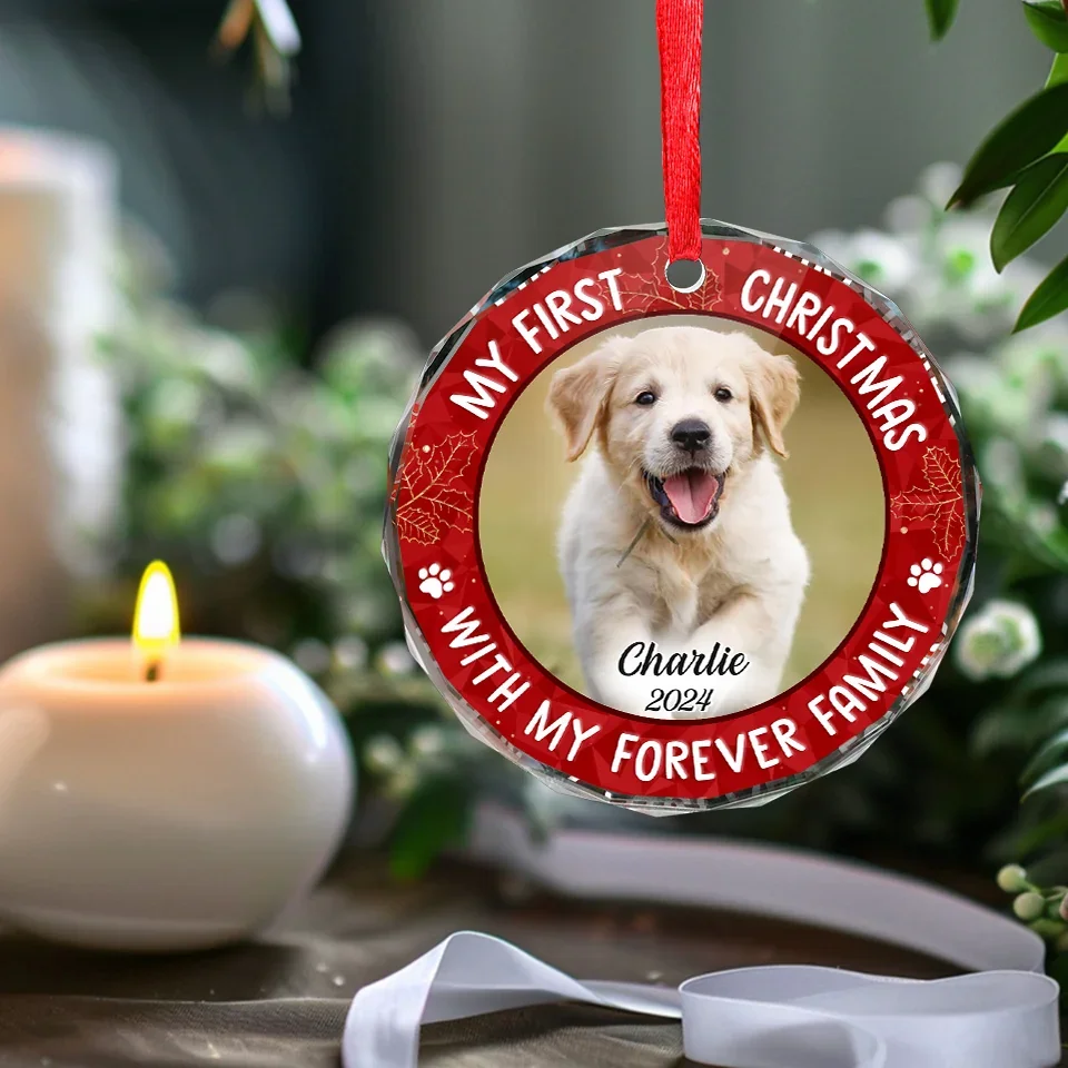 Custom Photo My Adorable Fur Baby - Dog & Cat Personalized Custom Circle Glass Ornament - New Arrival, Christmas Gift For Pet Owners, Pet Lovers, First Christmas AMZ - Image 4