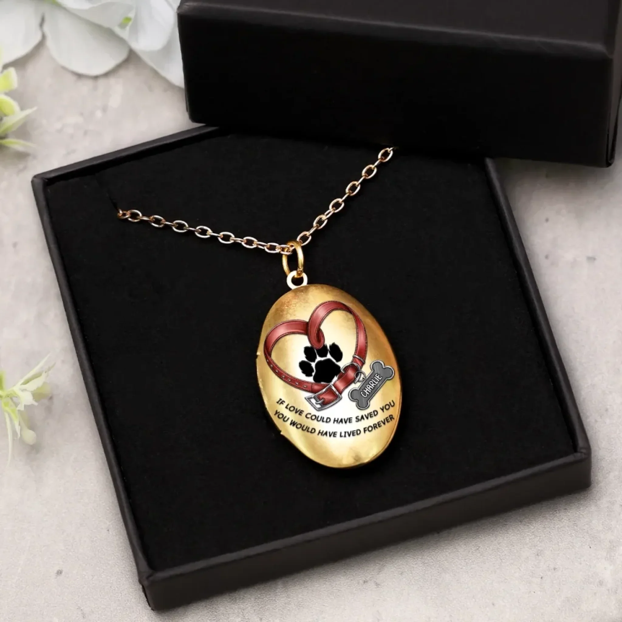 Custom Photo My Angel With Fur - Memorial Personalized Custom Locket Necklace - Sympathy Gift For Pet Owners, Pet Lovers - Image 6