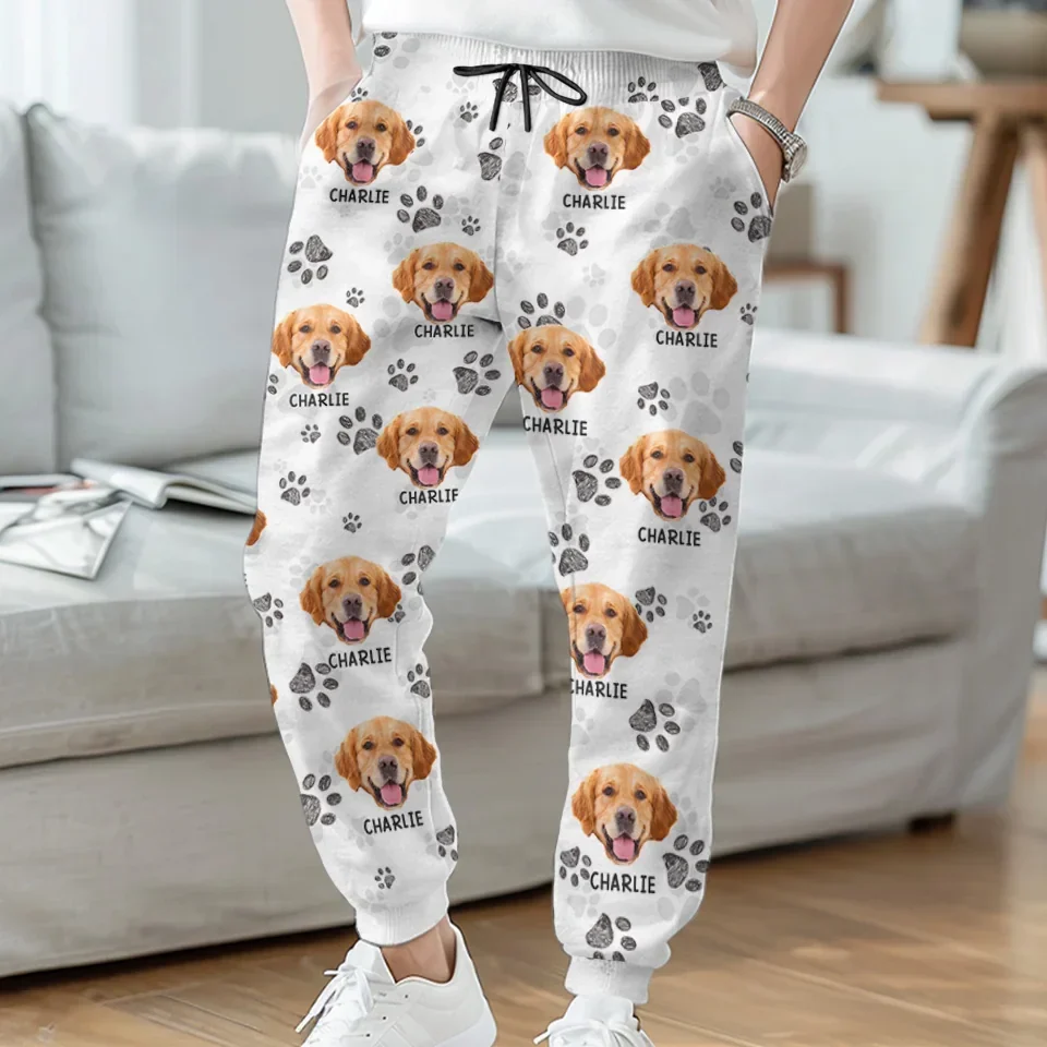 Custom Photo My Best Friend Has Four Paws - Dog & Cat Personalized Custom Unisex Sweatpants - Christmas Gift For Pet Owners, Pet Lovers - Image 3