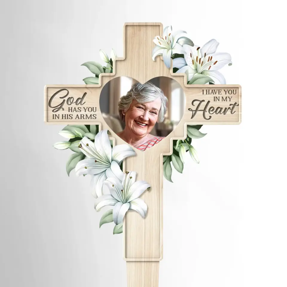 Custom Photo My Brain Knew, But My Heart Just Wasn't Ready - Memorial Personalized Custom Stain Glass Style Acrylic Garden Stake - Sympathy Gift For Family Members - Image 2