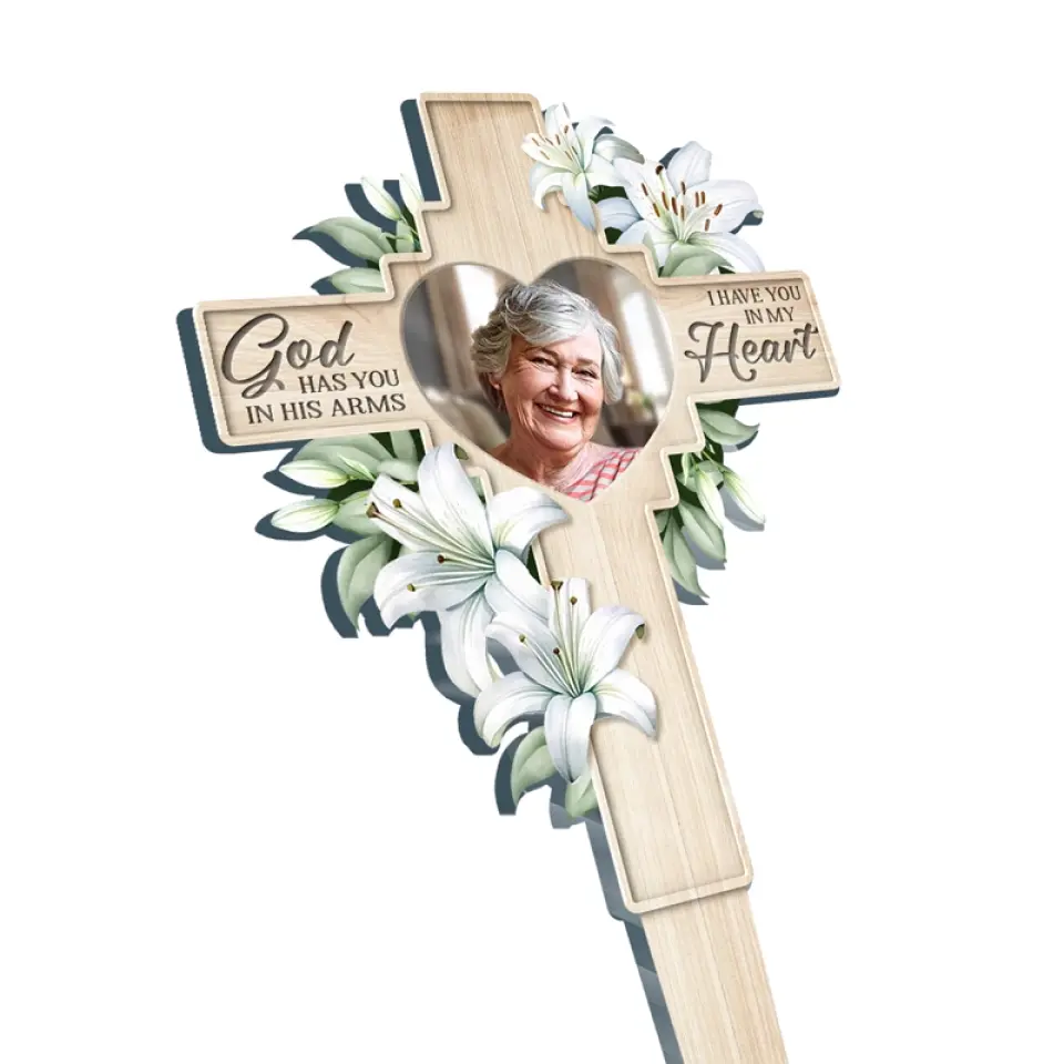 Custom Photo My Brain Knew, But My Heart Just Wasn't Ready - Memorial Personalized Custom Stain Glass Style Acrylic Garden Stake - Sympathy Gift For Family Members - Image 3