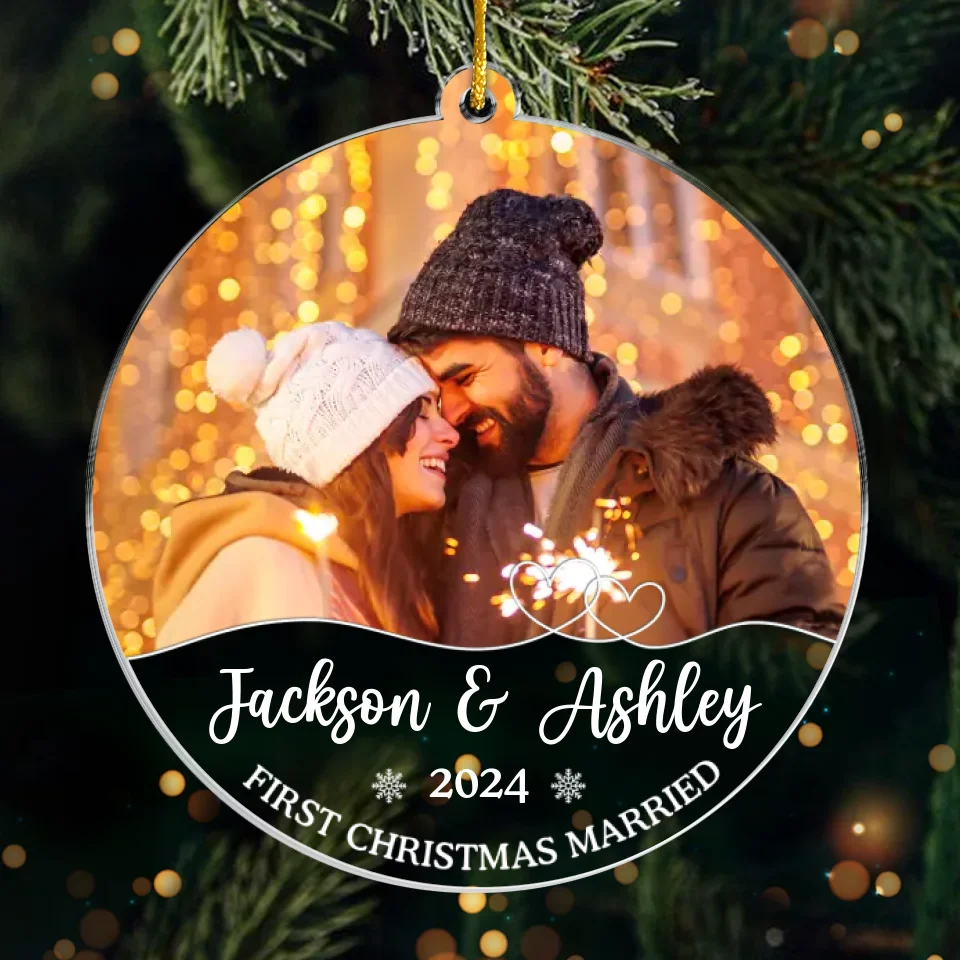 Custom Photo My Love For You Is Evergreen - Couple Personalized Custom Ornament - Acrylic Custom Shaped - Christmas Gift For Husband Wife, Anniversary, First Christmas - Image 2