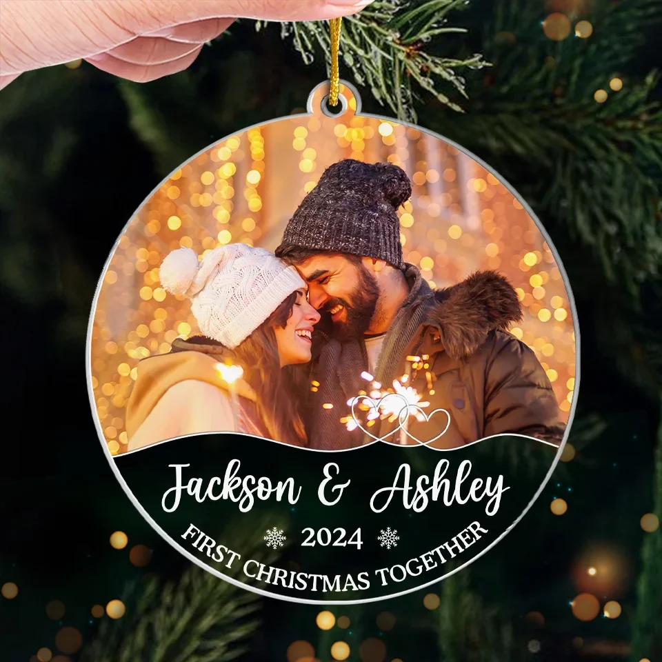 Custom Photo My Love For You Is Evergreen - Couple Personalized Custom Ornament - Acrylic Custom Shaped - Christmas Gift For Husband Wife, Anniversary, First Christmas - Image 4