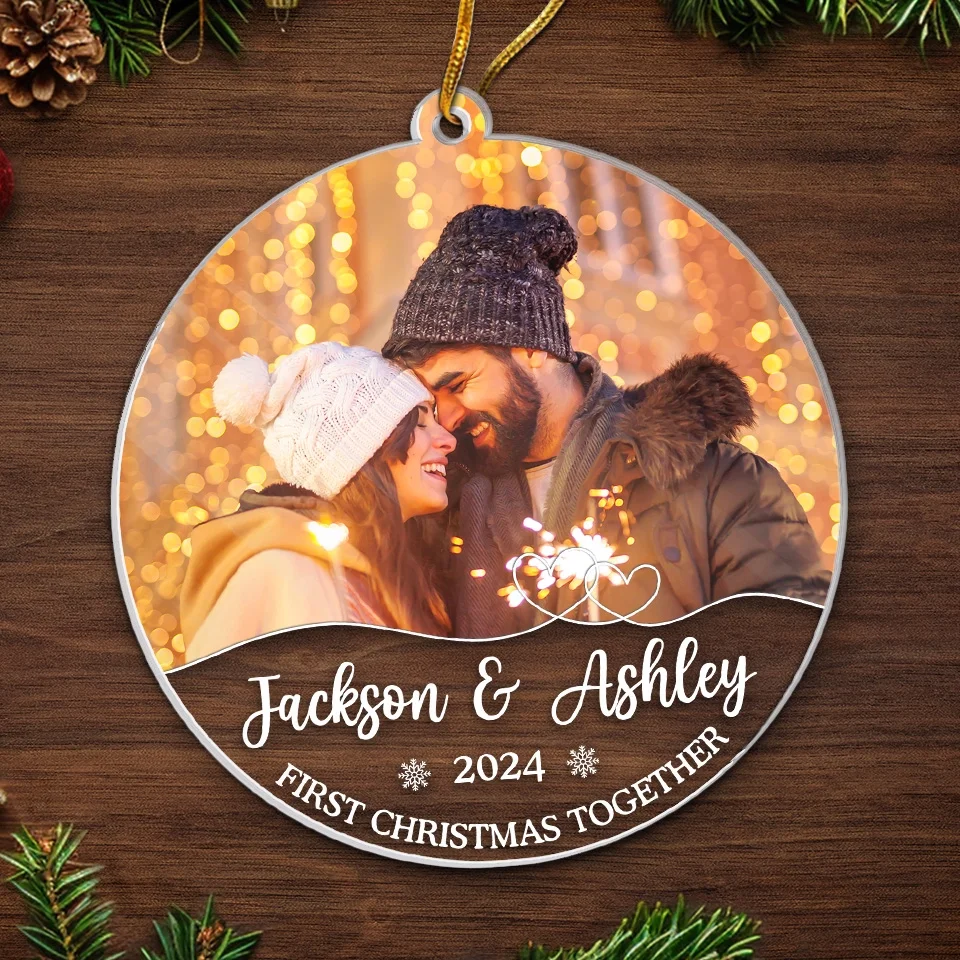 Custom Photo My Love For You Is Evergreen - Couple Personalized Custom Ornament - Acrylic Custom Shaped - Christmas Gift For Husband Wife, Anniversary, First Christmas - Image 5