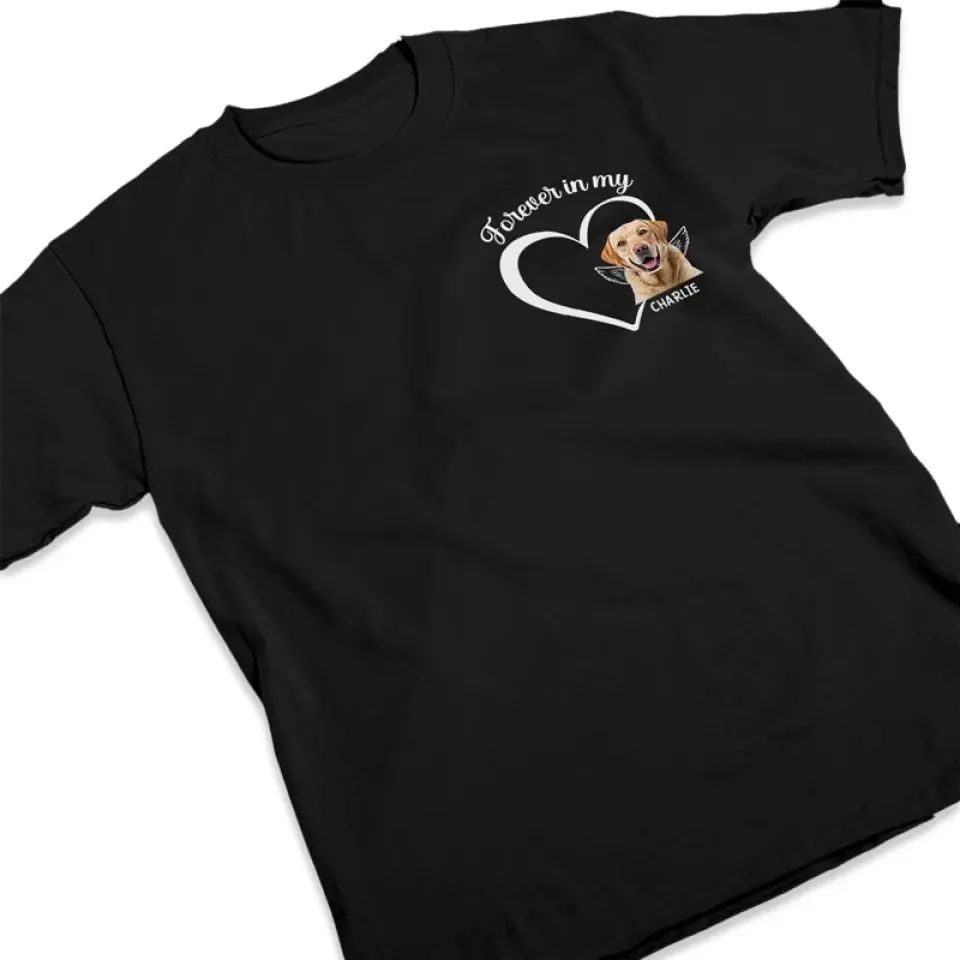 Custom Photo No Longer By My Side, But Forever In My Heart - Memorial Personalized Custom Unisex T-shirt, Hoodie, Sweatshirt - Sympathy Gift For Pet Owners, Pet Lovers - Image 3