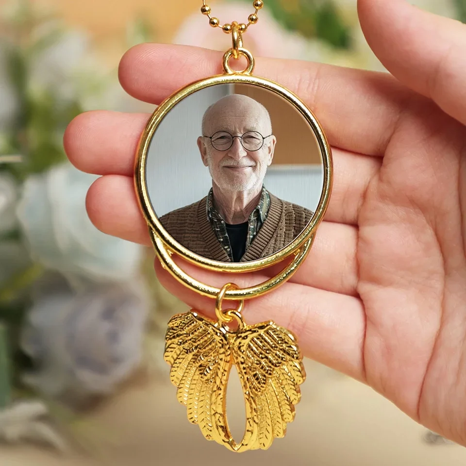 Custom Photo Not A Day Goes By That You're Not Missed - Personalized Custom Memorial Charm Angel Wings - Sympathy Gift For Family Members - Image 4