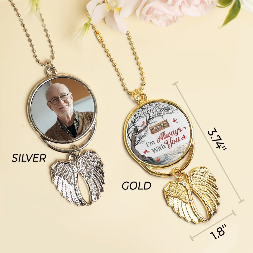 Custom Photo Not A Day Goes By That You're Not Missed - Personalized Custom Memorial Charm Angel Wings - Sympathy Gift For Family Members - Image 5