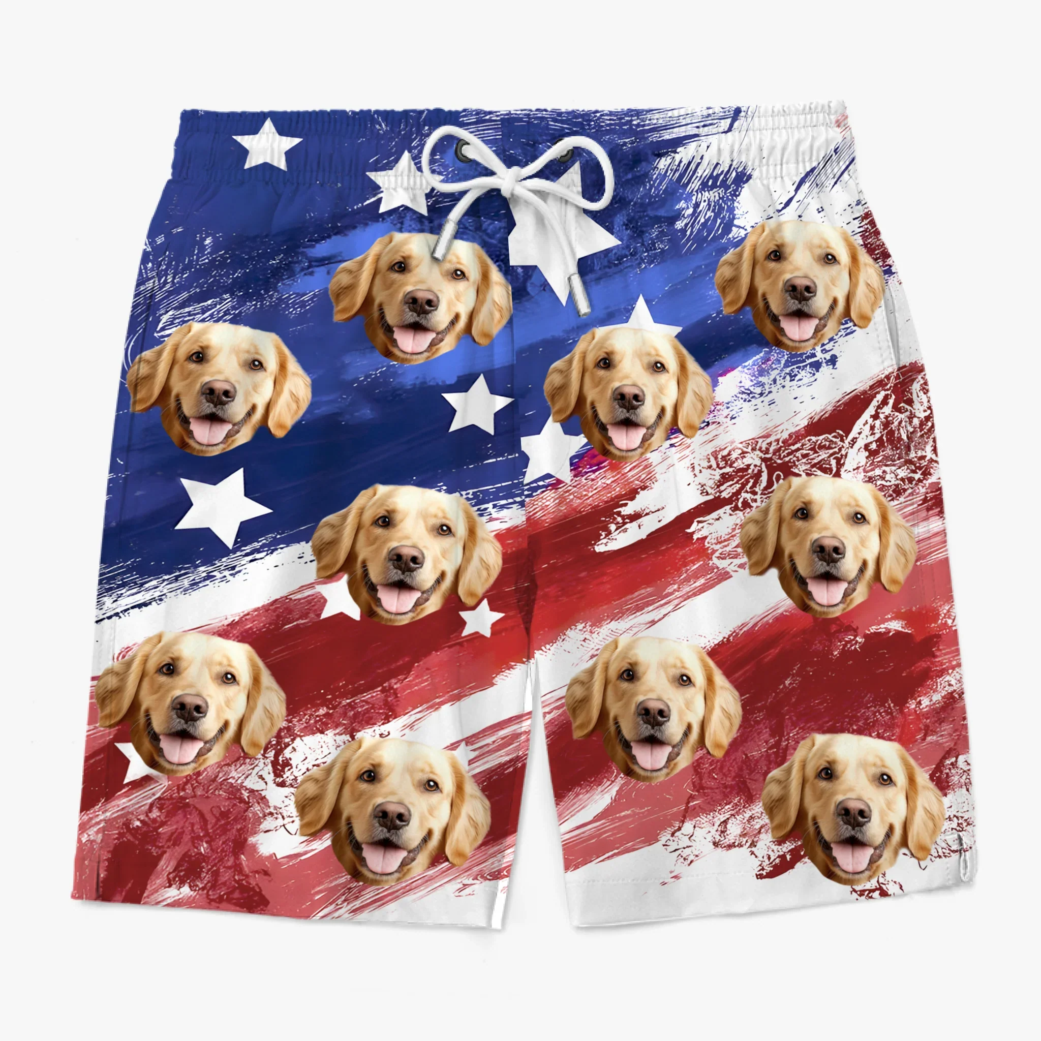 Custom Photo One Nation, One Crazy Fam - Family Personalized Custom Tropical Hawaiian Aloha Men Beach Shorts - Summer Vacation Gift For Family Members, Pet Owners, Pet Lovers - Image 2