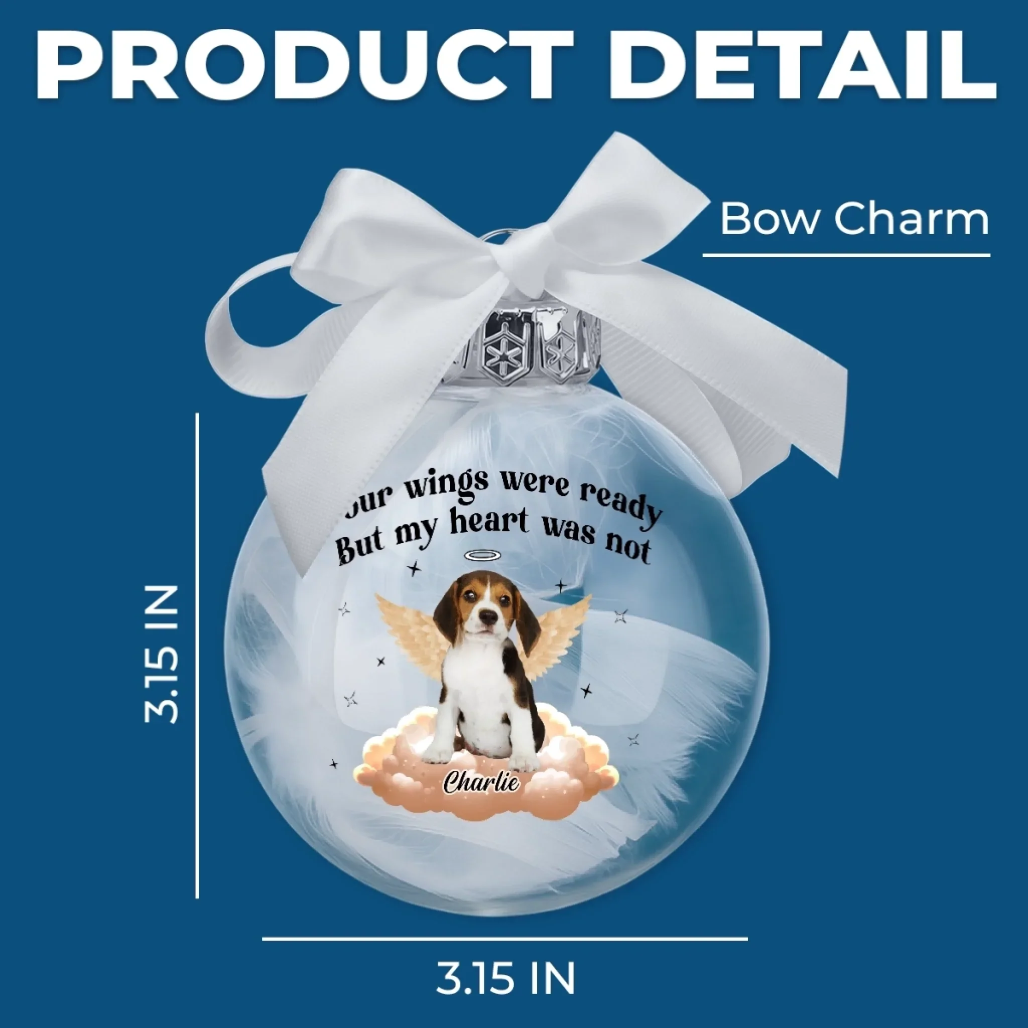 Custom Photo Ornament Ball - Personalized Pet Memorial Sympathy Gifts For Dogs, Cats - Angel Paws Watching Over Me - Image 5