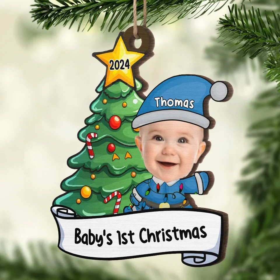 Custom Photo Our Little Miracle's First Christmas - Family Personalized Custom Ornament - Wood Custom Shaped - Christmas Gift For Baby Kids, Newborn Baby, First Christmas - Image 5
