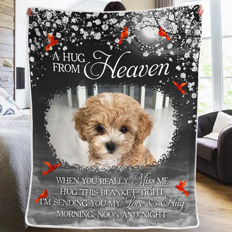 Custom Photo Our Love And Hugs - Memorial Personalized Custom Blanket - Sympathy Gift For Pet Owners, Pet Lovers - Image 4