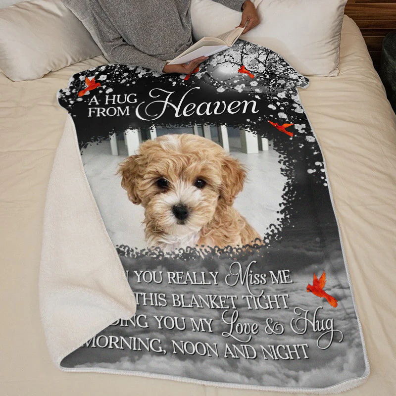 Custom Photo Our Love And Hugs - Memorial Personalized Custom Blanket - Sympathy Gift For Pet Owners, Pet Lovers - Image 5