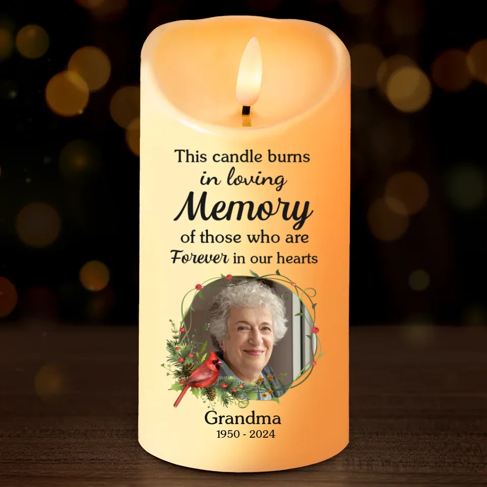 Custom Photo Part Of Me Went With You, Wherever You May Roam - Memorial Personalized Custom LED Candle - New Arrival, Sympathy Gift, Christmas Gift For Family Members - Image 2