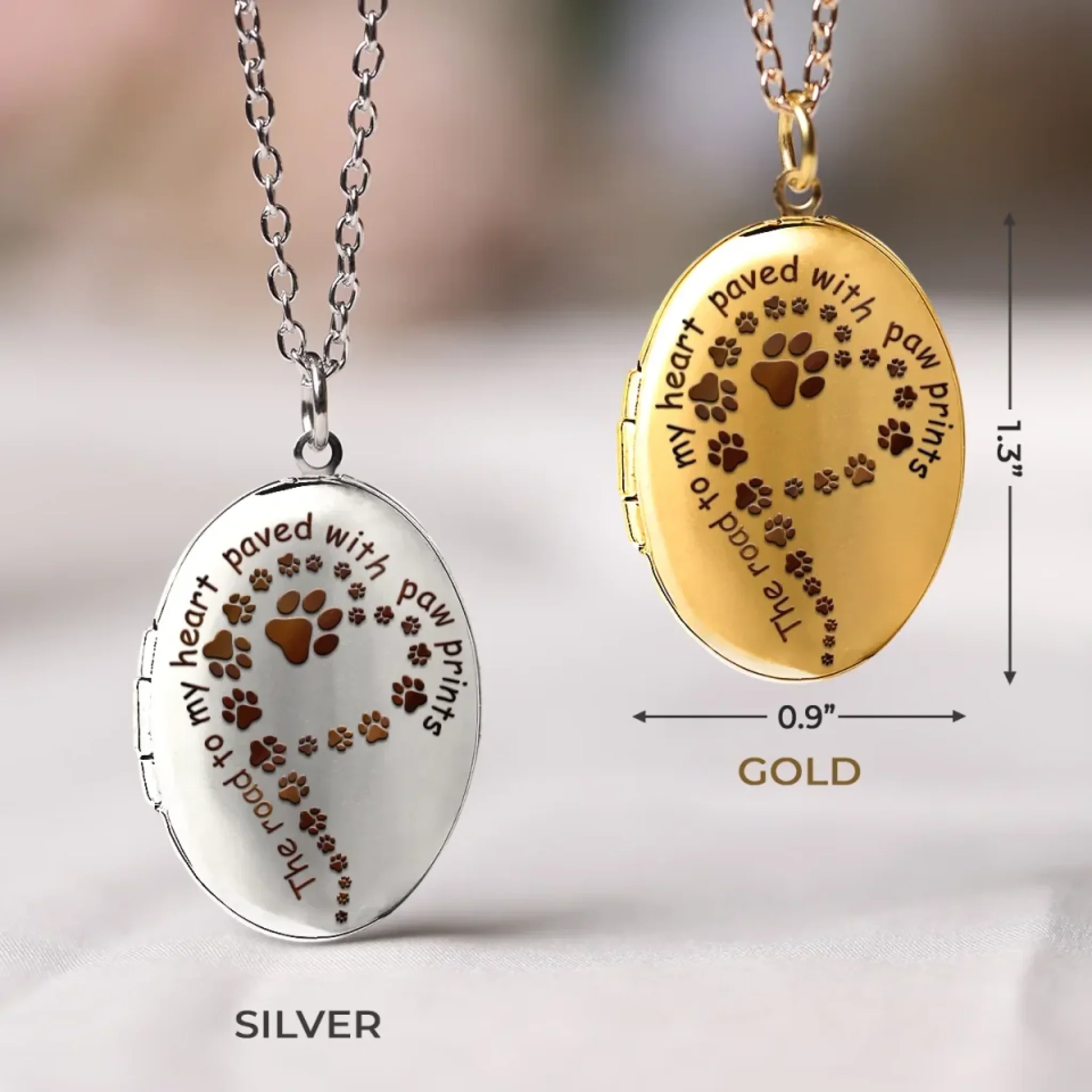 Custom Photo Paw Prints On My Soul - Memorial Personalized Custom Locket Necklace - Sympathy Gift For Pet Owners, Pet Lovers - Image 5