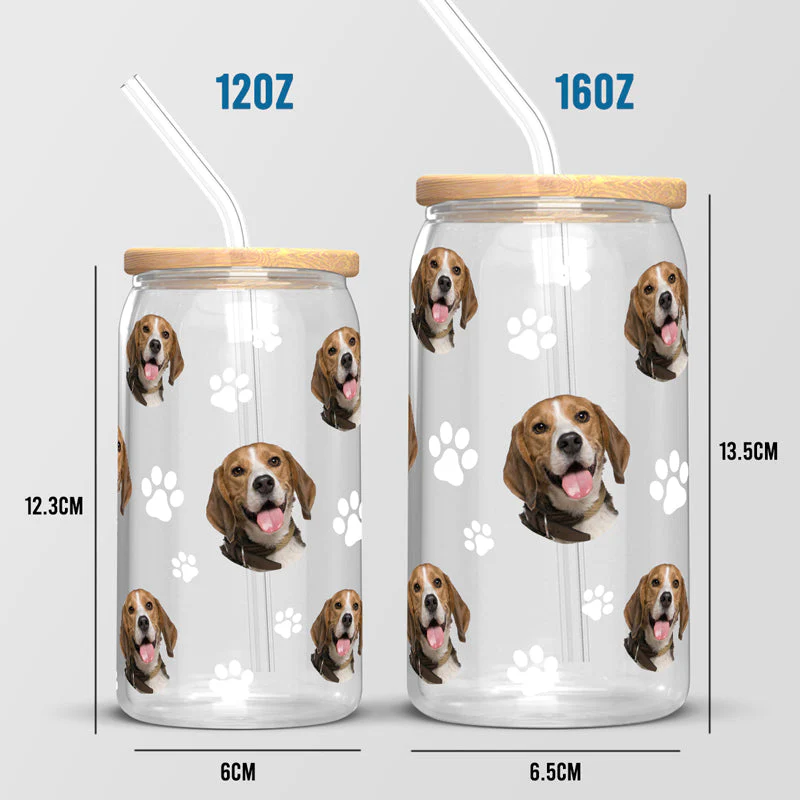 Custom Photo Pets Make Life A Little Furrier - Dog & Cat Personalized Custom Glass Cup, Iced Coffee Cup - Gift For Pet Owners, Pet Lovers - Image 4