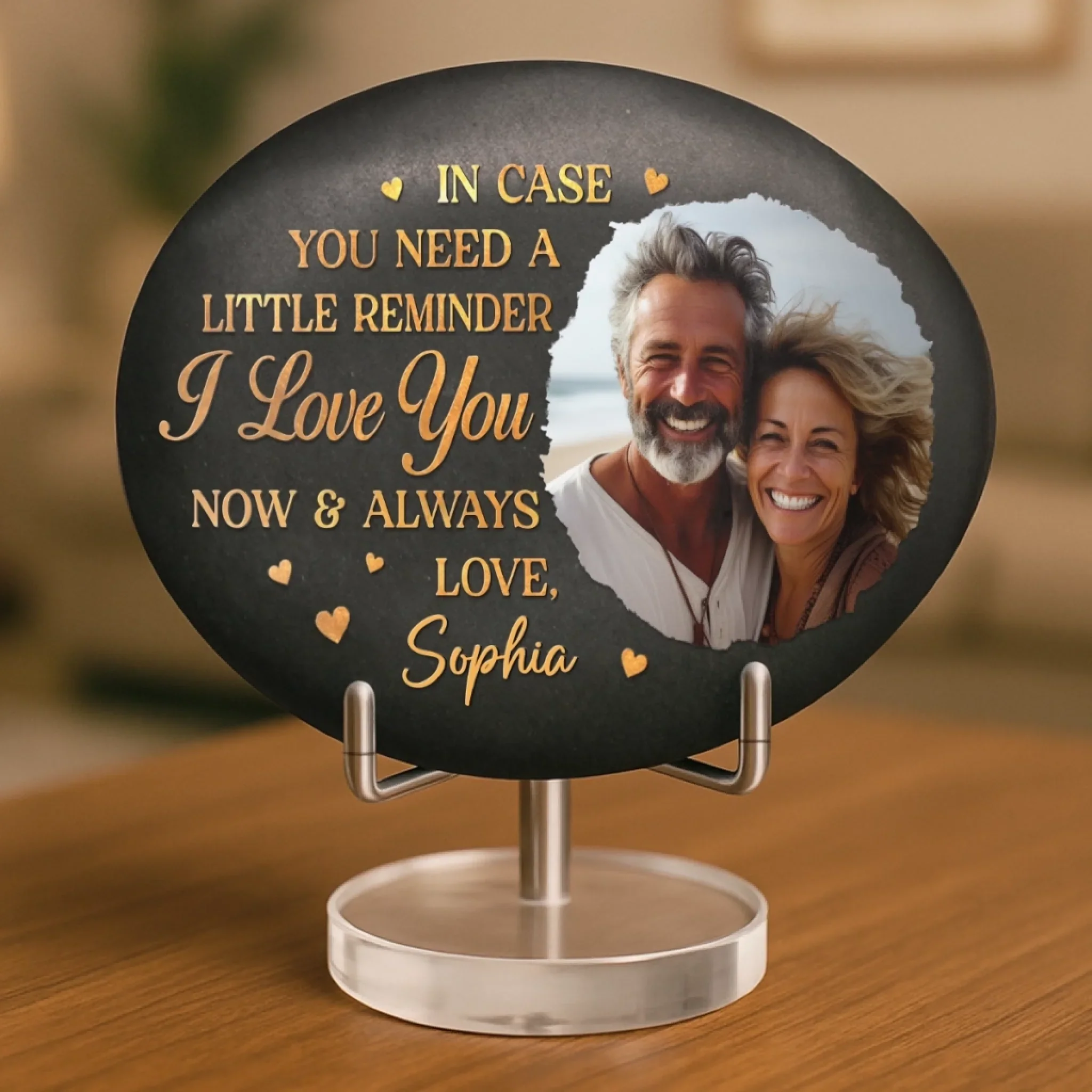 Custom Photo Printed Rock - Personalized Anniversary Wedding Gifts For Husband And Wife, Him And Her - Loved More Than Words - Image 5