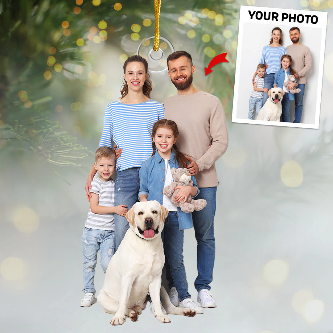 Custom Photo Pugs And Kisses On This Christmas - Dog & Cat Personalized Custom Ornament - Acrylic Custom Shaped - Christmas Gift For Pet Owners, Pet Lovers - Image 2