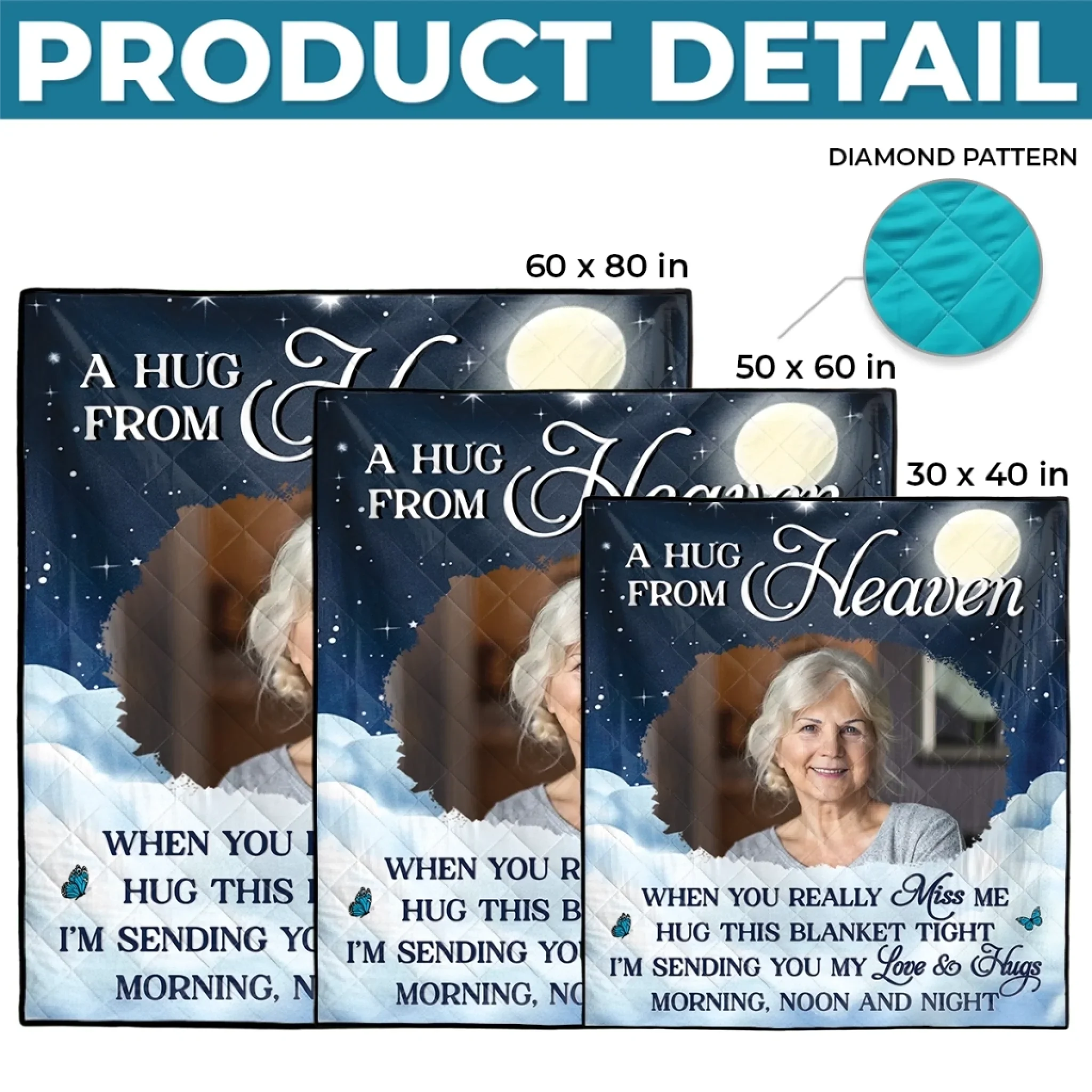 Custom Photo Quilt Blanket - Personalized Memorial Sympathy Gifts For Loss Of Mom, Dad  - Memories Keep You Close Always - Image 5