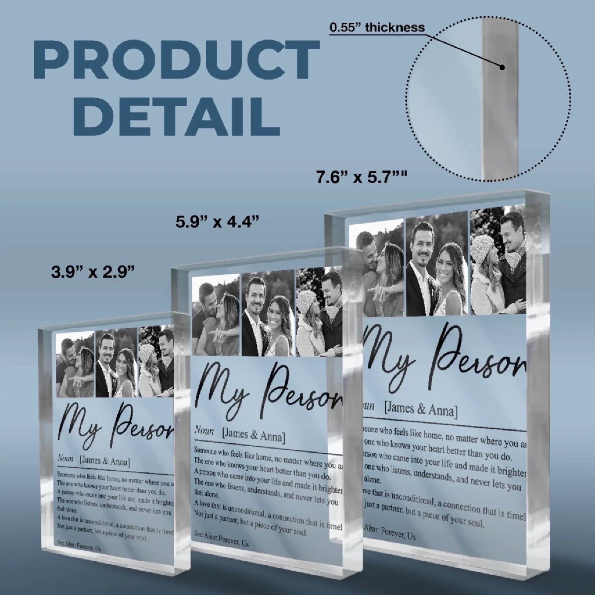 Custom Photo Rectangle Shaped Acrylic Plaque - Personalized Anniversary Wedding Gifts For Husband And Wife, Him And Her - Choosing You Comes Naturally - Image 5