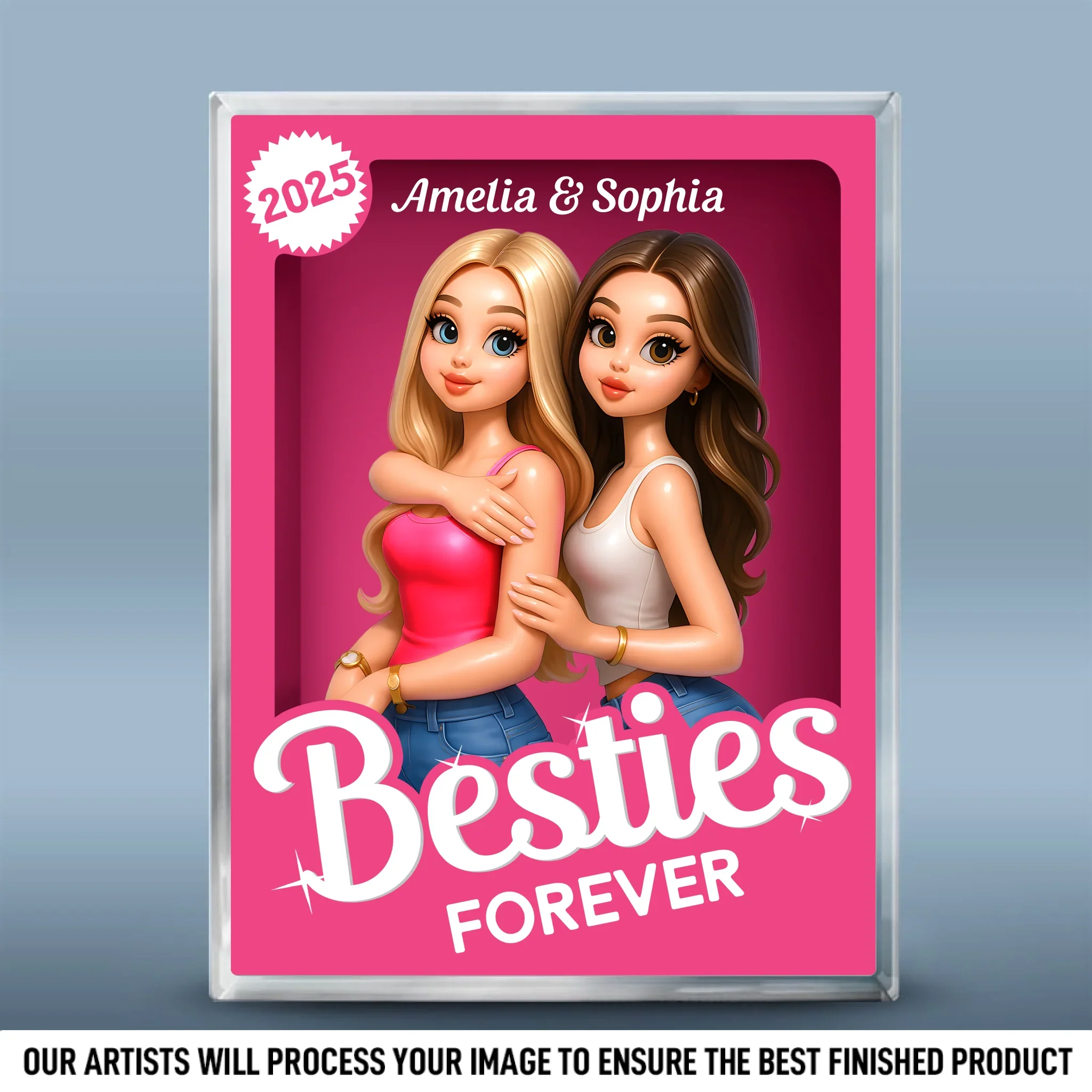 Custom Photo Rectangle Shaped Acrylic Plaque - Personalized Best Friend Birthday Gifts For Women, Besties, Sisters, BFF - Two Peas In A Pod - Image 2