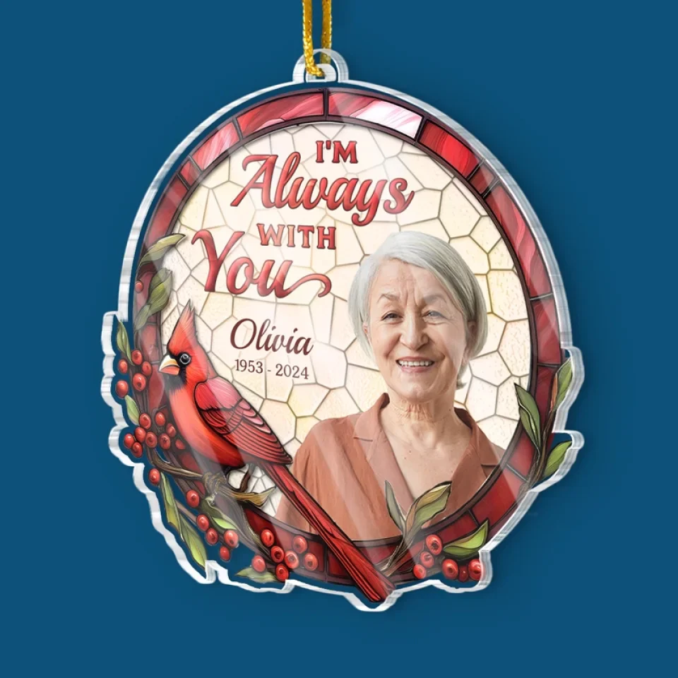 Custom Photo Remembered With Love - Memorial Personalized Custom Ornament - Acrylic Custom Shaped - Christmas Gift, Sympathy Gift For Family Members - Image 3