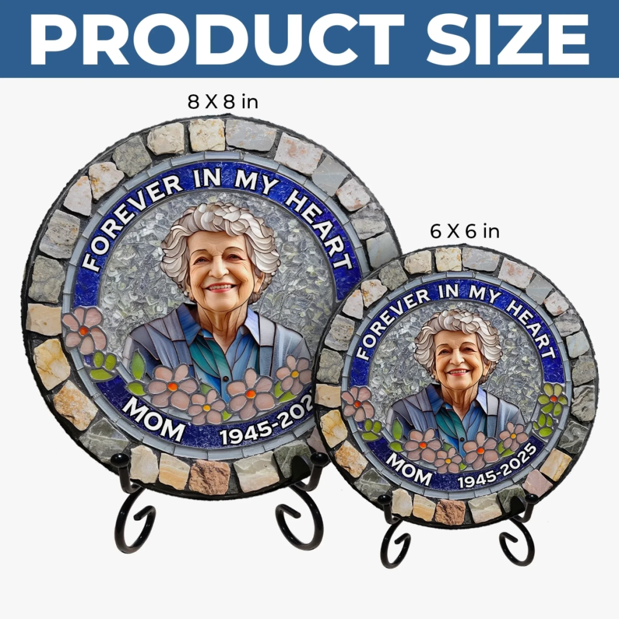 Custom Photo Round Shaped Stone With Stand - Personalized Memorial Sympathy Gifts For Loss Of Mom, Dad - I'm Always With You - Image 5