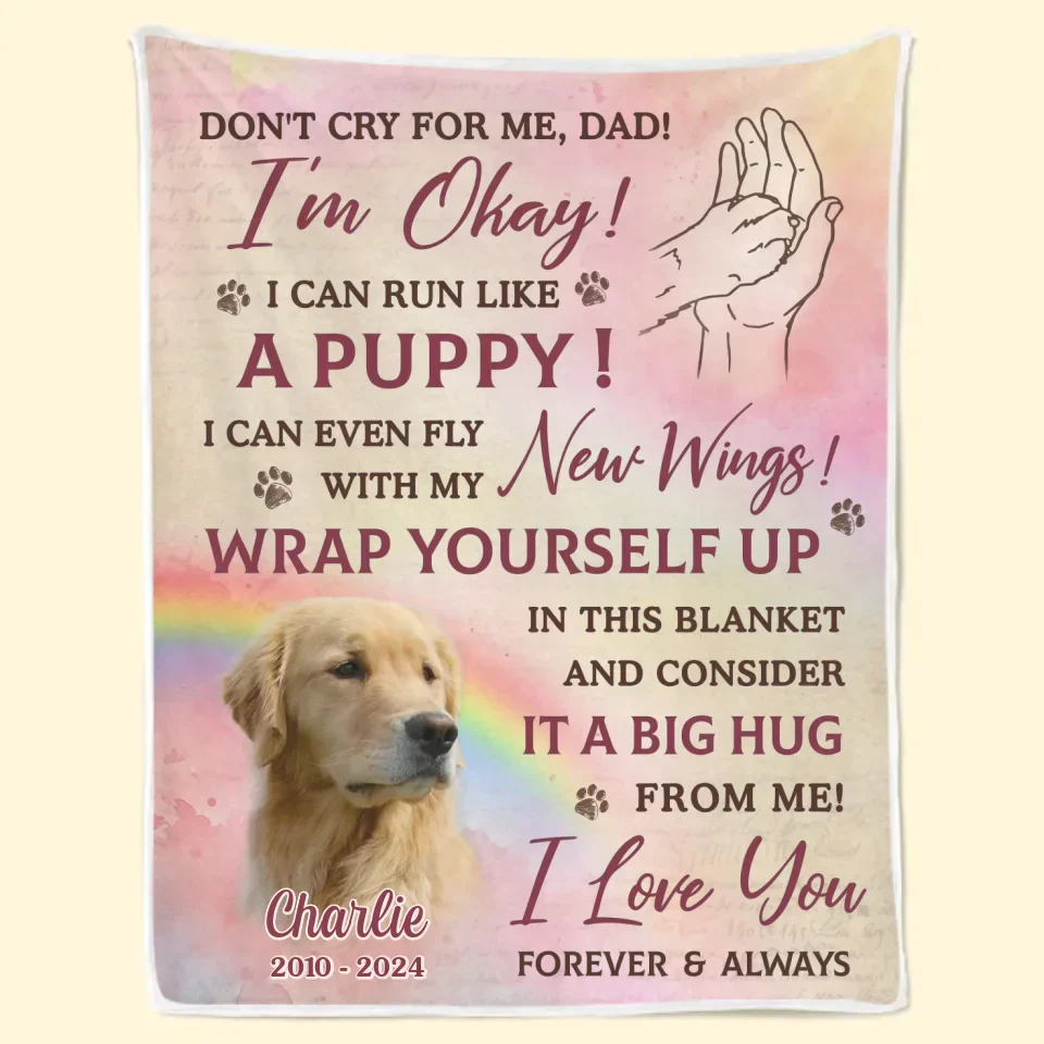 Custom Photo Run Free, Faithful Friend - Memorial Personalized Custom Blanket - Sympathy Gift For Pet Owners, Pet Lovers - Image 6