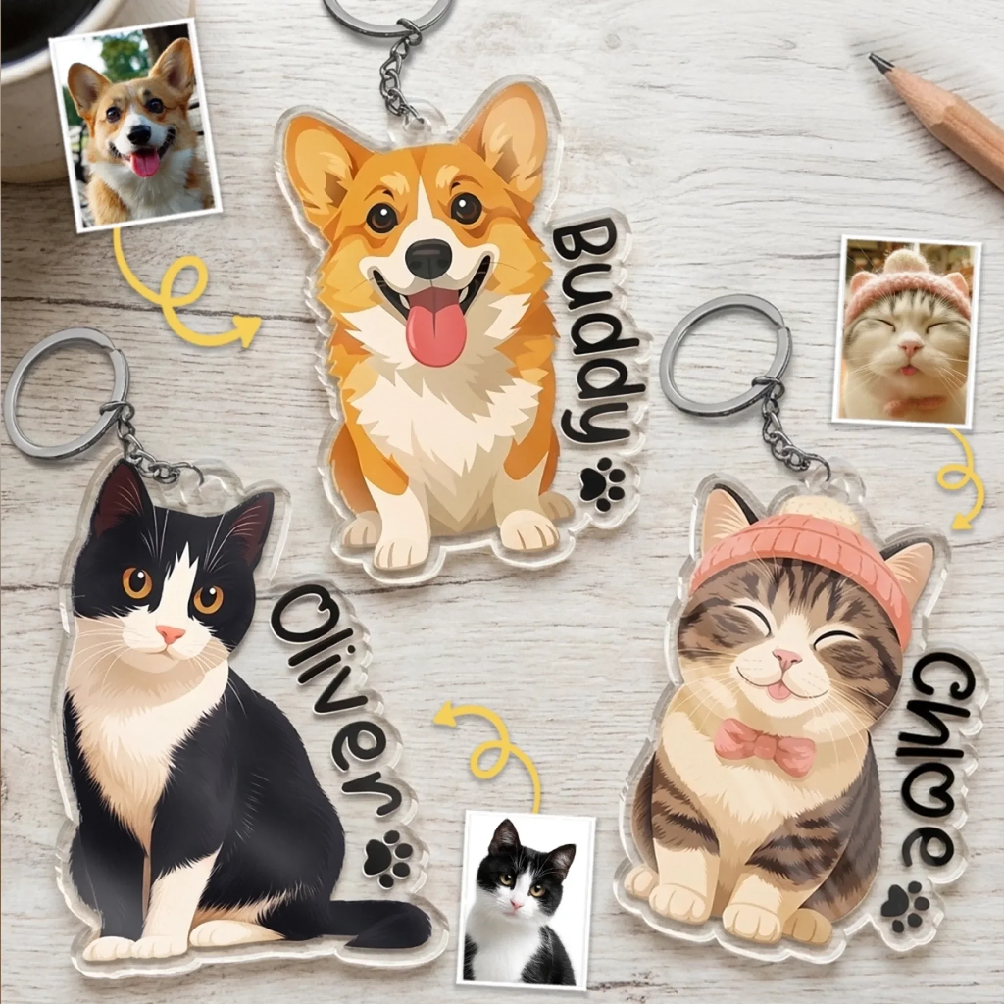 Custom Photo Shaped Acrylic Keychain -  Personalized Birthday Gifts For Dog Cat Lovers, Dog Dad And Mom, Cat Owners - Carry Your Best Friend Everywhere - Image 3