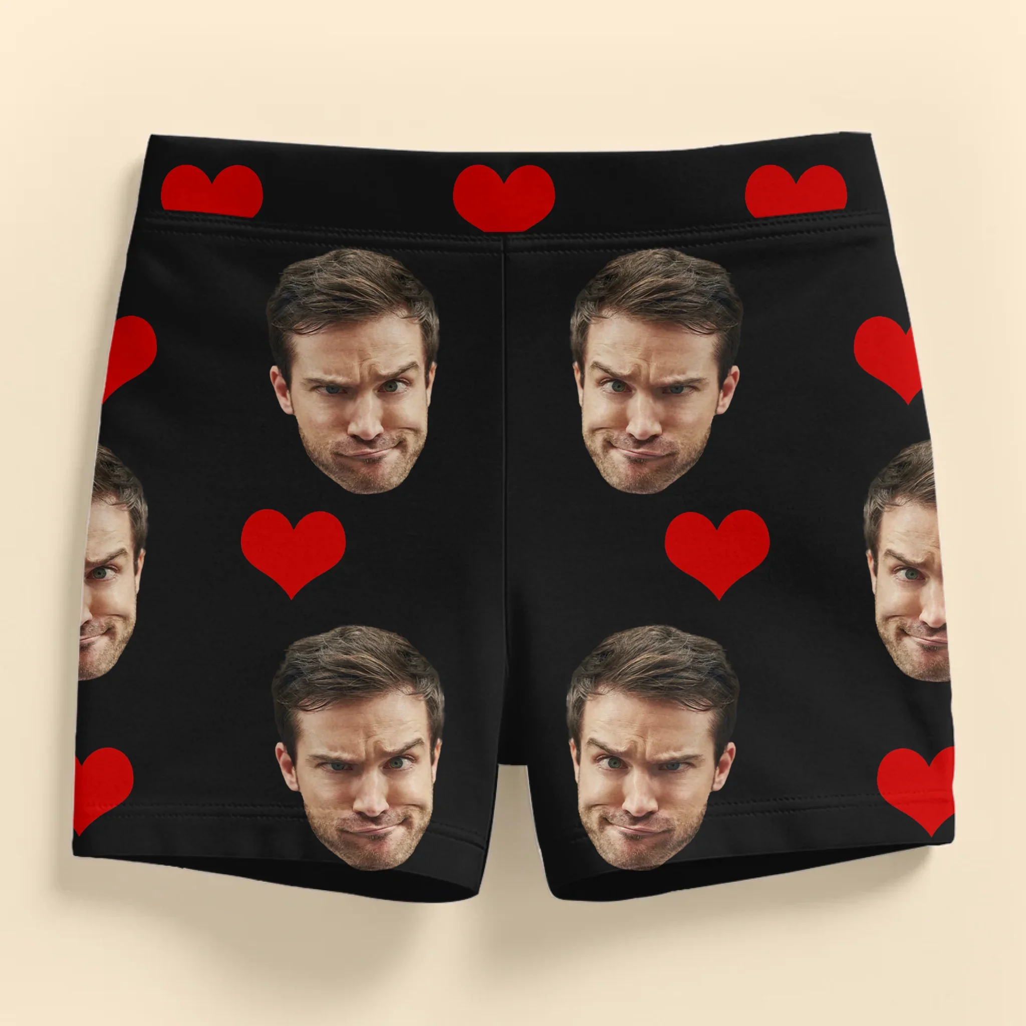 Custom Photo Short Leggings - Personalized Personalized Gifts For Husband And Wife, Him And Her - Wrapped In Your Love - Image 2