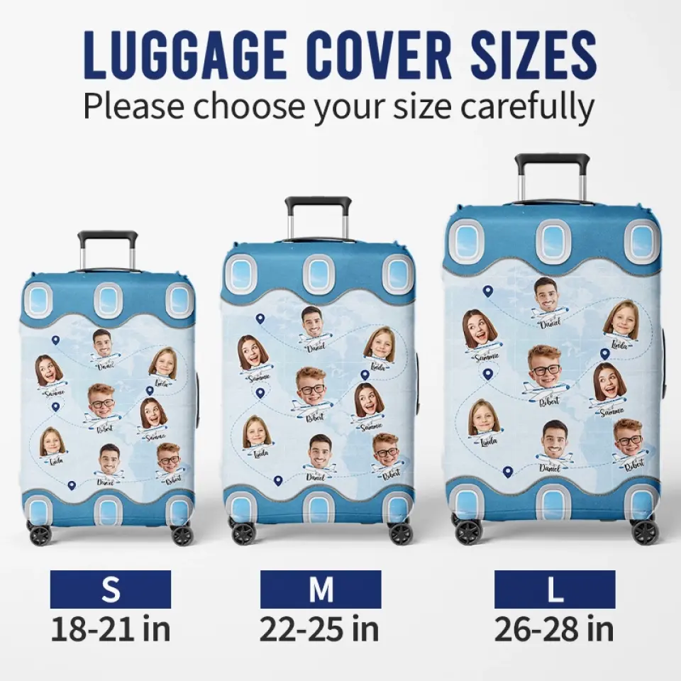 Custom Photo Side By Side, Exploring The Wide - Family Personalized Custom Luggage Cover - Summer Vacation Gift For Family Members - Image 6