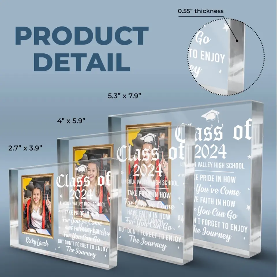 Custom Photo So Proud Of You, Happy Graduation - Family Personalized Custom Rectangle Shaped Acrylic Plaque - Gift for Graduates - Image 4