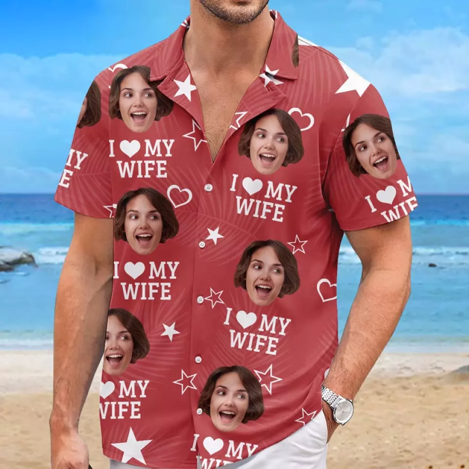 Custom Photo Someday We'll Look Back On This And Laugh - Funny Personalized Custom Unisex Tropical Hawaiian Aloha Couple Shirt - Summer Vacation Gift, Birthday Party Gift For Husband Wife, Anniversary - Image 4