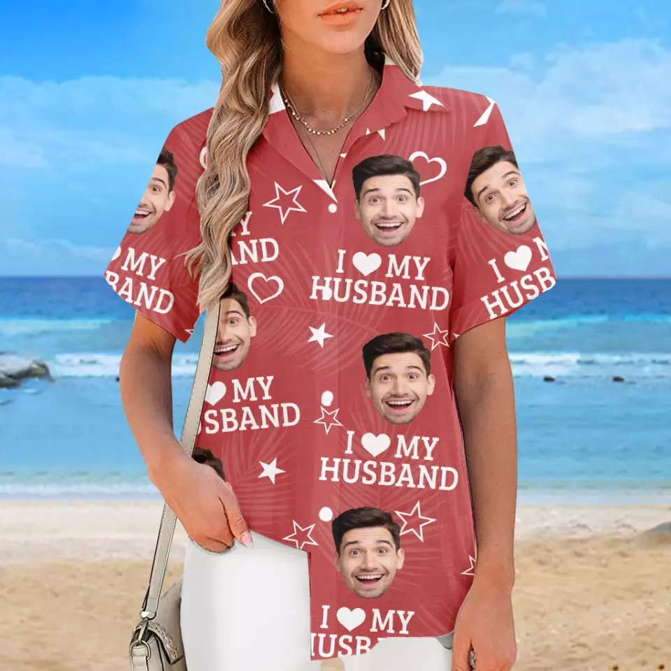 Custom Photo Someday We'll Look Back On This And Laugh - Funny Personalized Custom Unisex Tropical Hawaiian Aloha Couple Shirt - Summer Vacation Gift, Birthday Party Gift For Husband Wife, Anniversary - Image 5