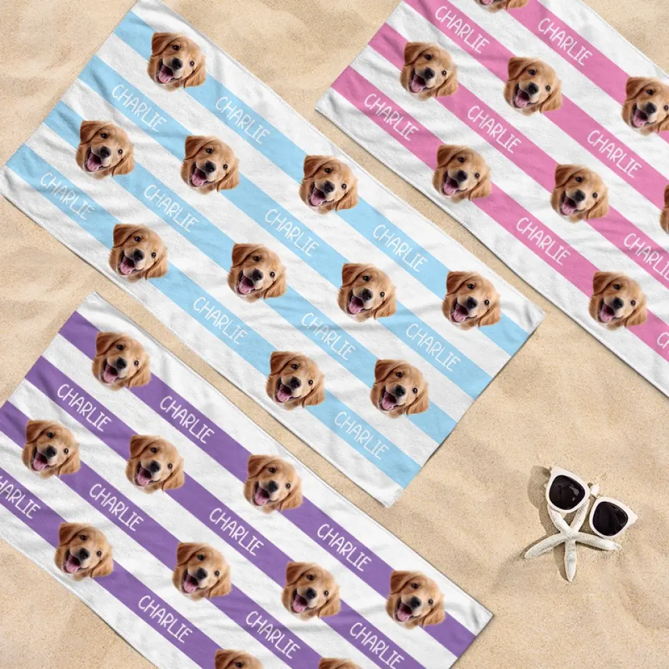 Custom Photo Summer Days And Pet Cuddles - Dog 
& Cat Personalized Custom Beach Towel - Summer Vacation Gift, Birthday Pool Party Gift For Pet Owners, Pet Lovers - Image 3