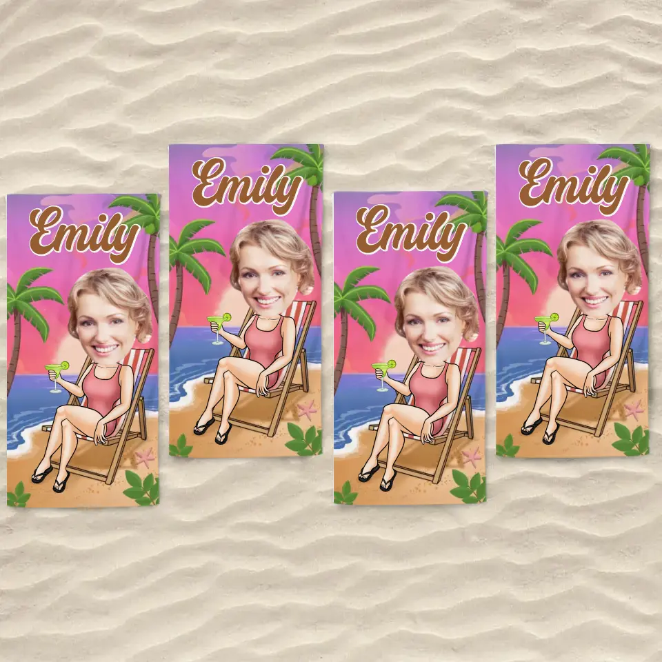 Custom Photo Summer Vibes - Family Personalized Custom Beach Towel - Summer Vacation Gift, Birthday Pool Party Gift For Family Members - Image 7