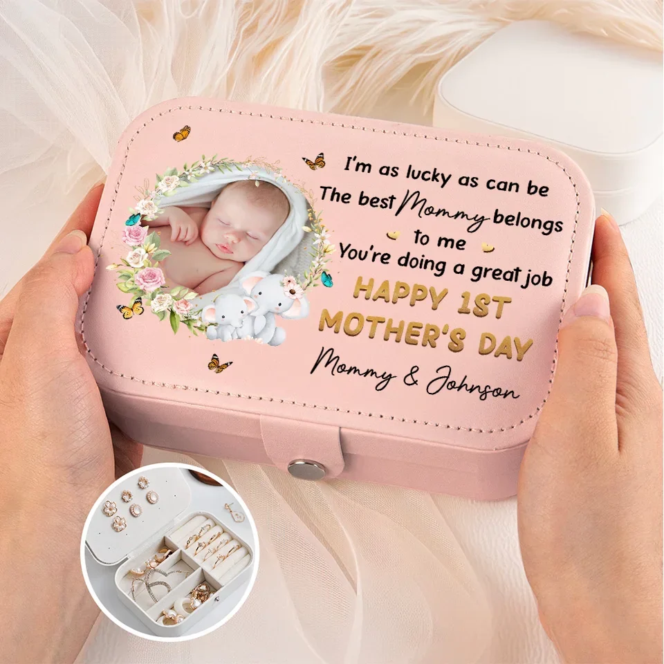 Custom Photo The Best Mom Belongs To Me - Family Personalized Custom Jewelry Case - Mother's Day, Gift For Mom, Grandma - Image 4