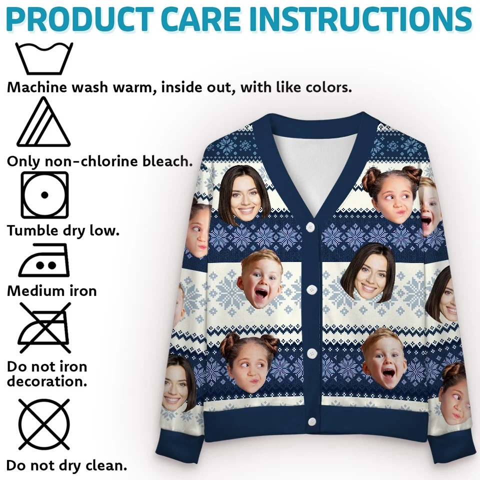 Custom Photo The Family Is The Link That Binds Us Together - Family Personalized Custom Ugly Christmas Cardigan - Christmas Gift For Family Members - Image 6