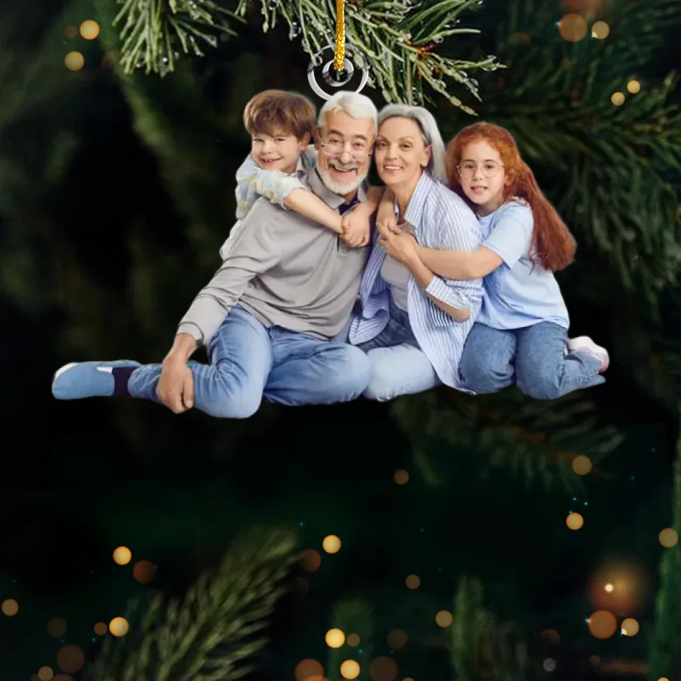Custom Photo The Love Between Grandparents & Grandkids Is Forever - Family Personalized Custom Ornament - Acrylic Custom Shaped - Christmas Gift For Family Members - Image 2
