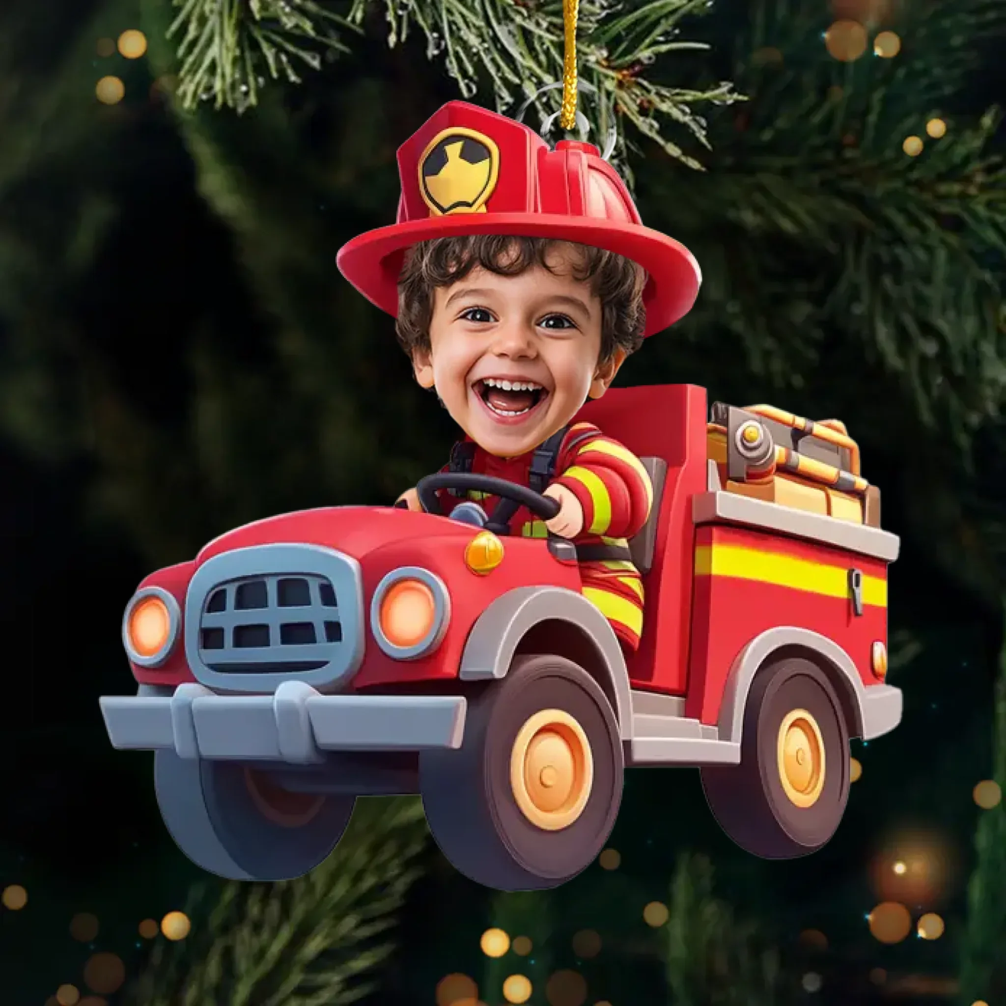 Custom Photo The Tiny, Professional Construction Truck Driver - Family Personalized Custom Ornament - Acrylic Custom Shaped - Christmas Gift For Kids - Image 2