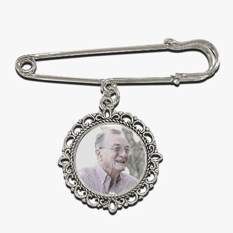 Custom Photo They Walk Beside Us Every Day - Memorial Personalized Custom Round Shaped Lapel Pin, Brooch - Sympathy Gift For Family Members - Image 2