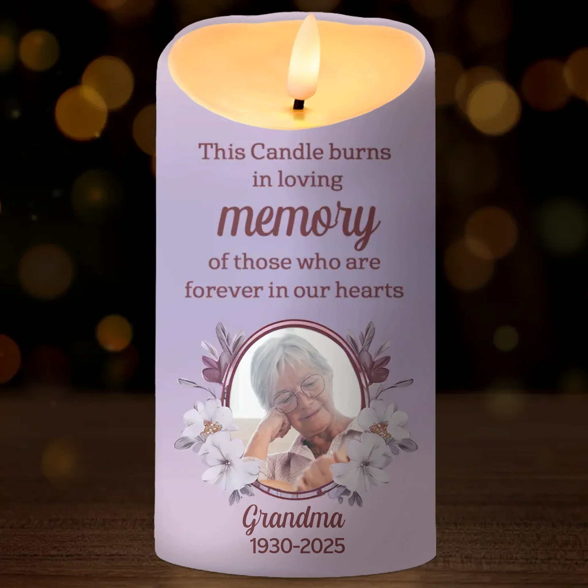 Custom Photo This Candle Is A Reminder Of Our Love - Memorial Personalized Custom LED Candle - Sympathy Gift For Family Members - Image 2