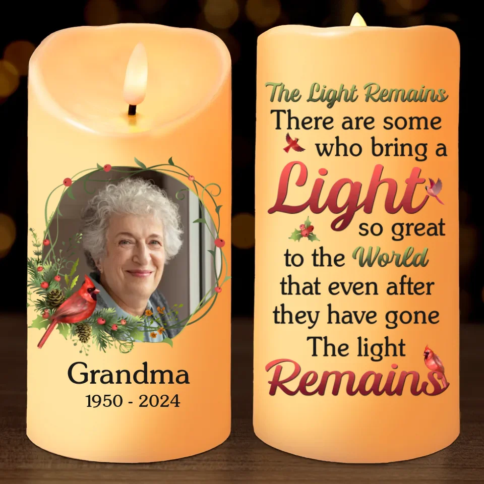 Custom Photo This Light Shines As A Symbol Of Love - Memorial Personalized Custom LED Candle - New Arrival, Sympathy Gift, Christmas Gift For Family Members - Image 2