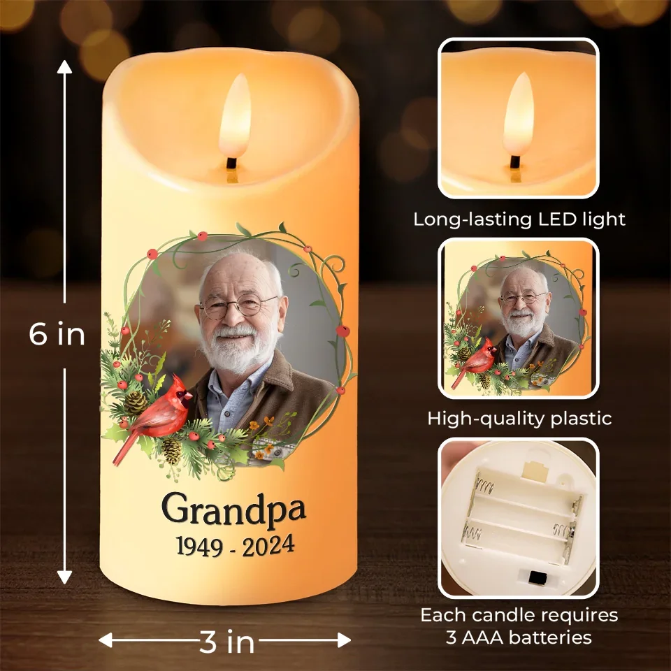 Custom Photo This Light Shines As A Symbol Of Love - Memorial Personalized Custom LED Candle - New Arrival, Sympathy Gift, Christmas Gift For Family Members - Image 4