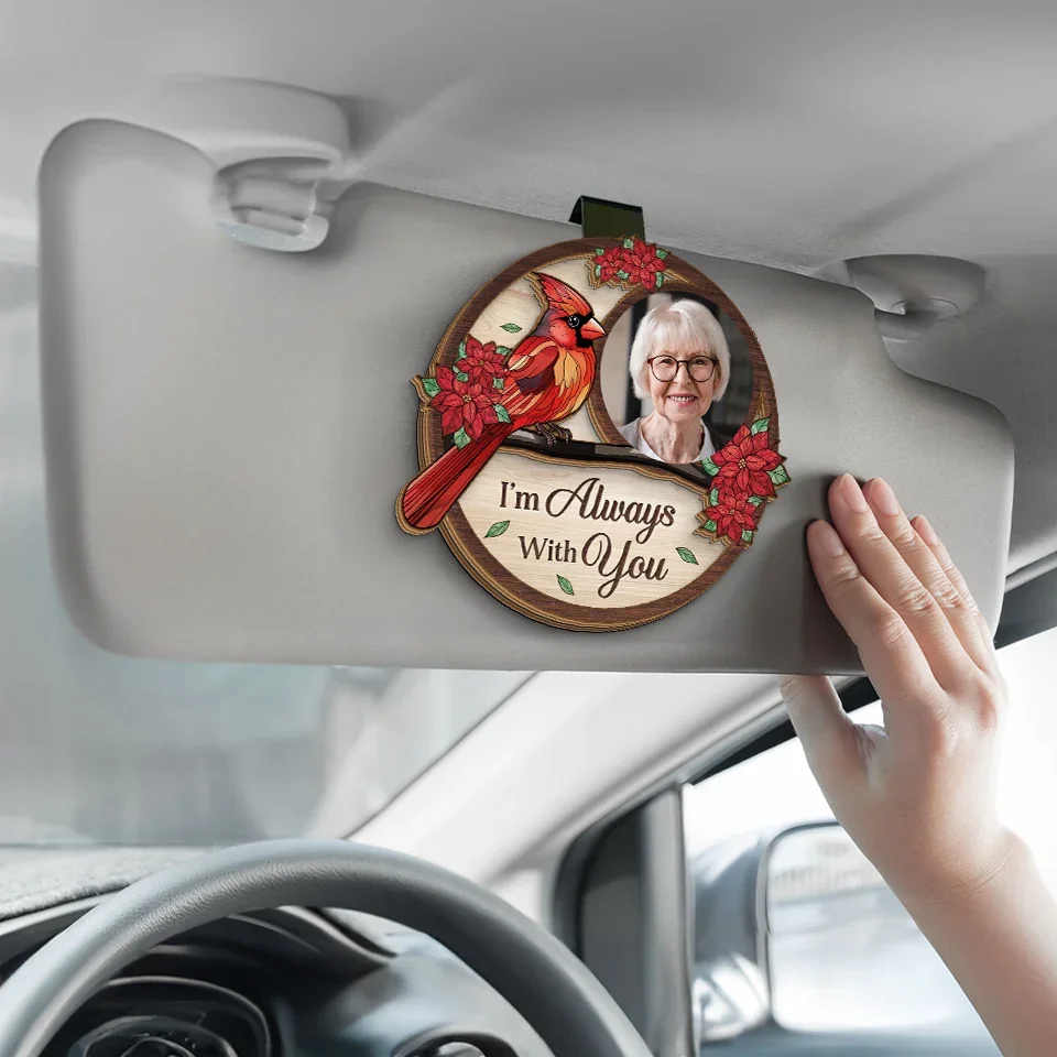 Custom Photo Though You Are Gone, Your Spirit Lives On - Memorial Personalized Custom Car Visor Clip - Sympathy Gift For Family Members - Image 4