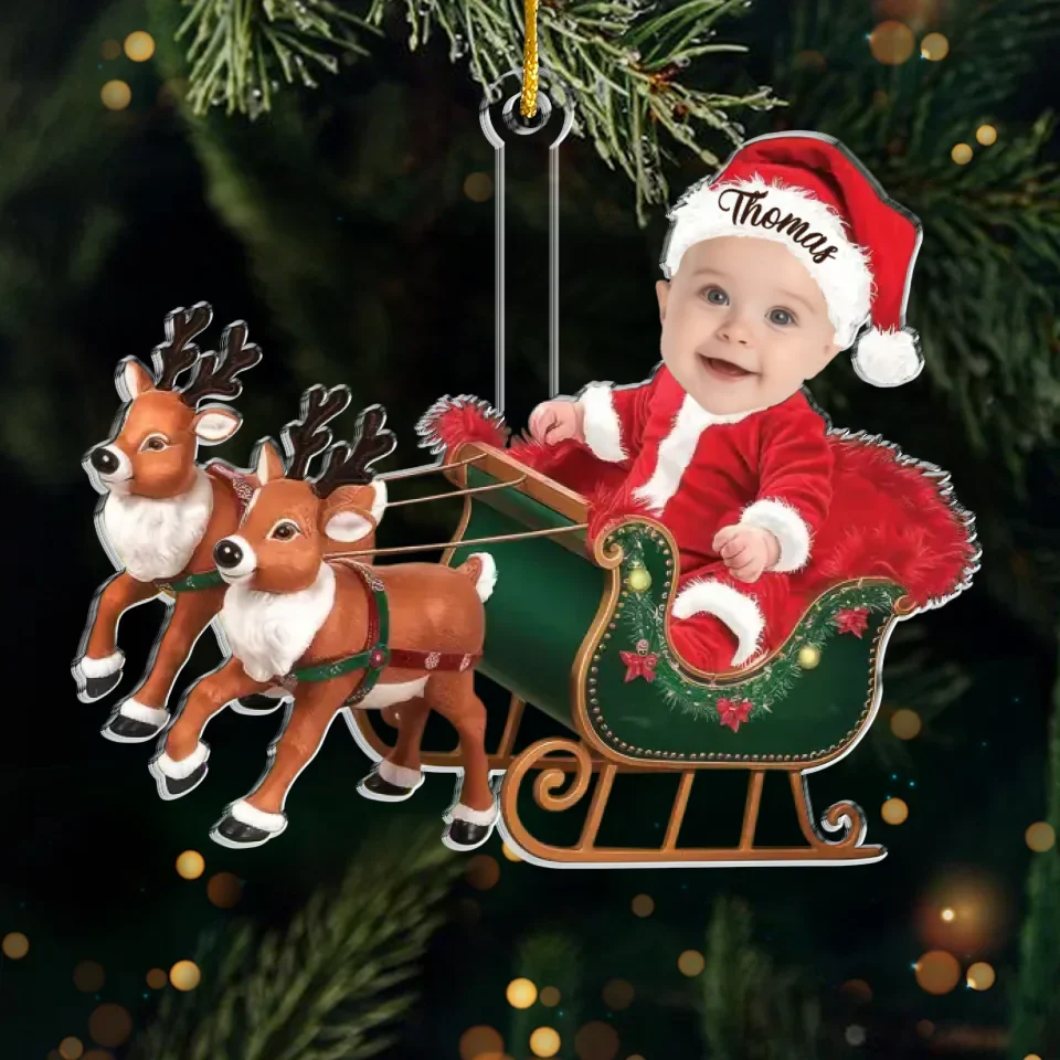 Custom Photo Tiny Claus Has Come To Bring Holiday Magic - Family Personalized Custom Ornament - Acrylic Custom Shaped - Christmas Gift For Baby Kids, Newborn Baby, First Christmas - Image 2