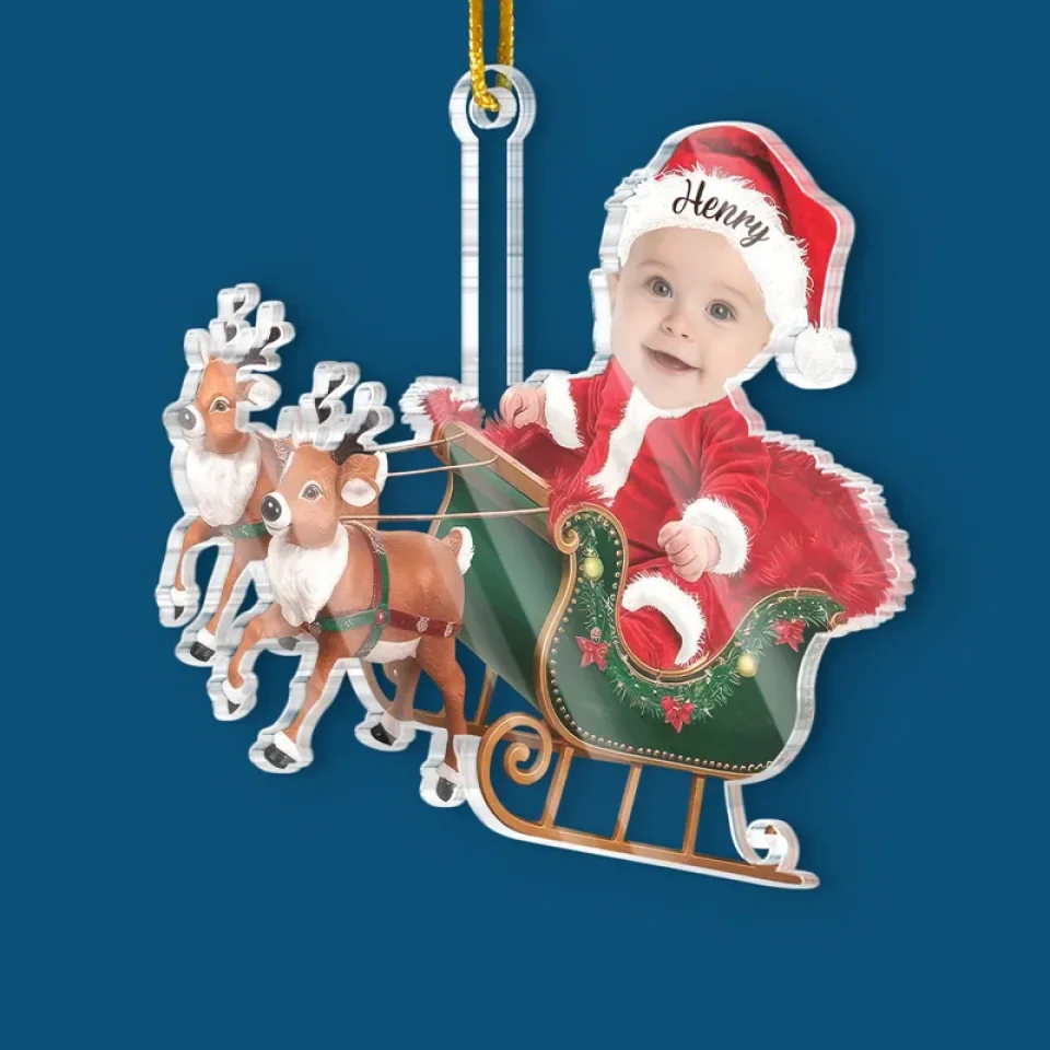 Custom Photo Tiny Claus Has Come To Bring Holiday Magic - Family Personalized Custom Ornament - Acrylic Custom Shaped - Christmas Gift For Baby Kids, Newborn Baby, First Christmas - Image 3