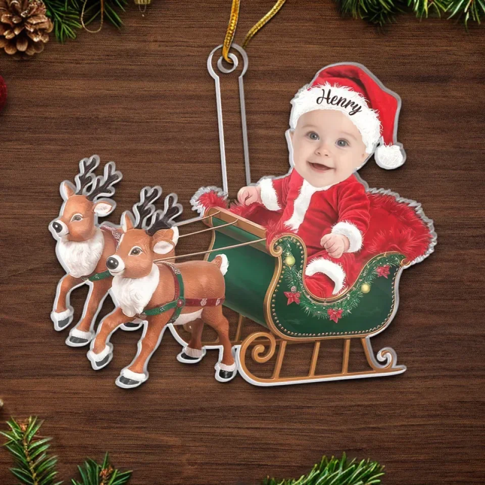 Custom Photo Tiny Claus Has Come To Bring Holiday Magic - Family Personalized Custom Ornament - Acrylic Custom Shaped - Christmas Gift For Baby Kids, Newborn Baby, First Christmas - Image 5