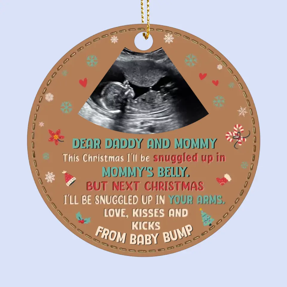 Custom Photo Tiny Fingers And Cherubic Smiles, A Miracle That Steals Our Hearts - Family Personalized Custom Leather Ornament - Christmas Gift For Baby Kids, Newborn Baby - Image 2