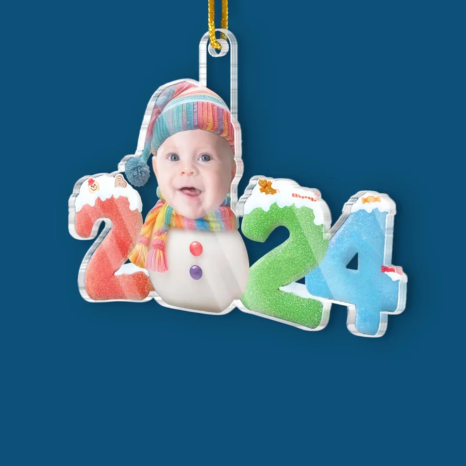 Custom Photo Tiny Hands, Tiny Feet, Big Christmas Love - Family Personalized Custom Ornament - Acrylic Custom Shaped - Christmas Gift For Baby Kids, Newborn Baby - Image 3